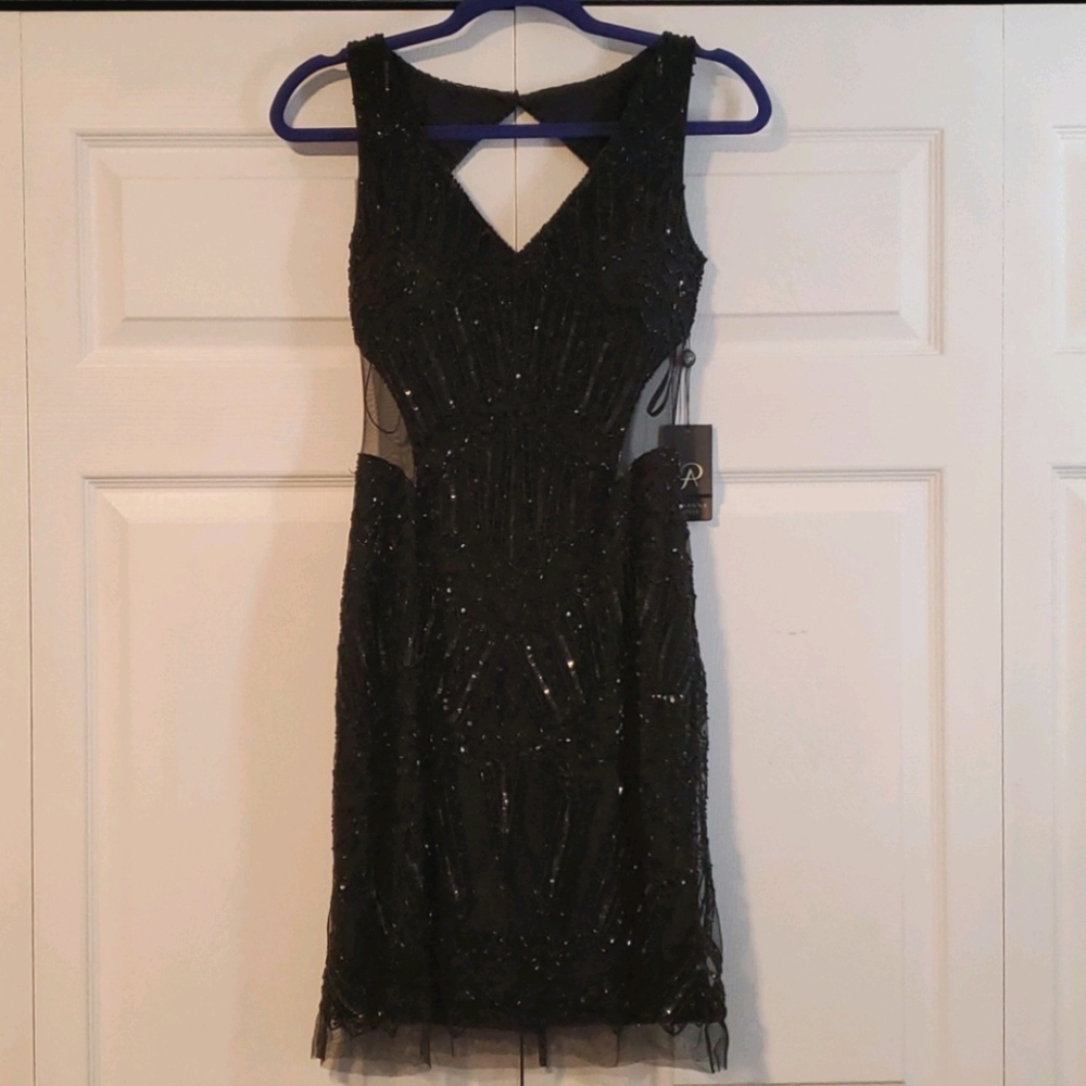 Beaded Black Formal Dress